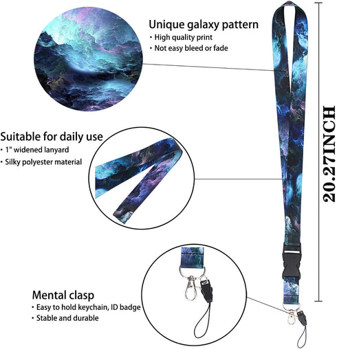 DMLSKY Blue Lanyard ID Badge Holder with Safe Release Buckle & Metal Clip for Adult Teen