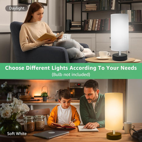 11.4 Inch 2 Pack DEGNJU Small Lamp for Bedroom, Bedside Lamps for Night Stands, Mini Minimalist Table Lamp with Round