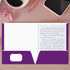 Jutom 50 Pcs Glossy Laminated Paper Folders, 2 Pocket Presentation Portfolios (Purple)