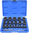 22 Pcs Bolt Nut Extractor Set, 1/2" and 3/8" Drive Wheel Lock