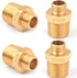 4 Pack RV Faucet Adapter - 1/2 to 3/8 Reducer Brass Compression Fitting for Plumbing Water Hose