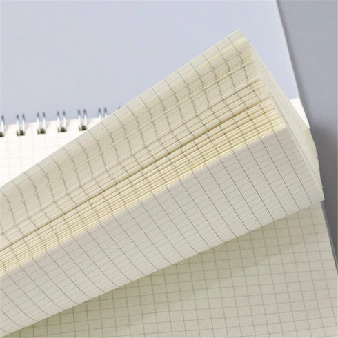 Yansanido 2 Pcs A6 Clear Graph Paper Hardcover Spiral Notebooks, 5.7 Inch x 4.1 Inch, 160 Pages (80 Sheets) Thick Paper