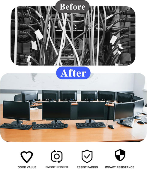 10 Packs Black Desk Grommet, 1 Inch Plastic Cable Wire Hole Cover for Office PC Desk Organizer