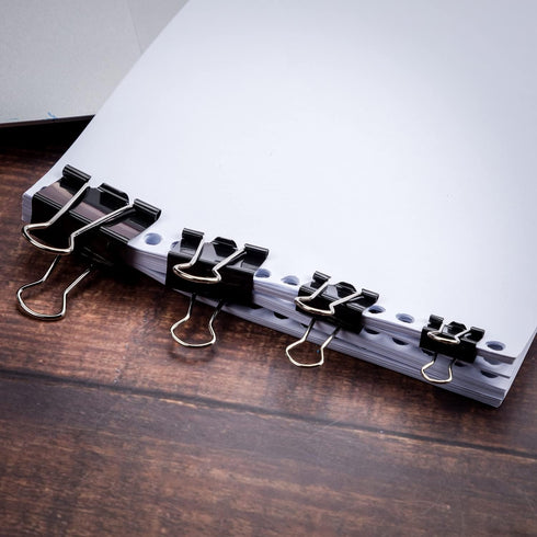 Mr. Pen- Binder Clips, 100 pc, Assorted Sizes Black, Paper Clamps for Office, Black Binder Clips