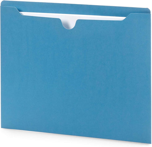 Blue Summit Supplies 100 Blue File Jackets, Reinforced Straight Cut Tab, Letter Size, Designed for Standard Hanging