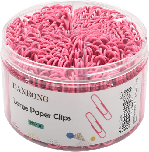 Pink Jumbo Paper Clips, 265 Pcs 2 Inch Large Paperclips for Paperwork, Ideal for Home, School, Office Use
