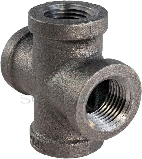 Everflow Supplies BMCR0014 Black Malleable Cross Fitting, 0.25 Inch (CNDS0036) by Supply Giant