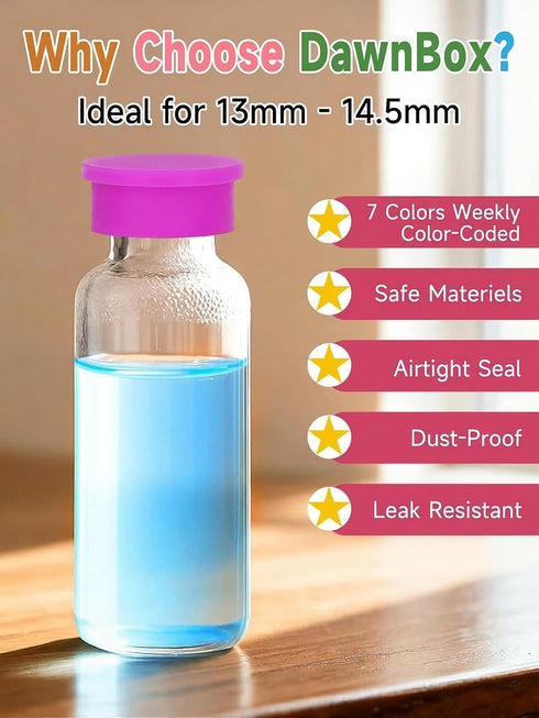 14Pack 3ml (7 1ml 2ml 3ml 4ml Vial Caps Colors) Peptide Caps for Glass Vials Peptide Storage Protective Cap, Reusable