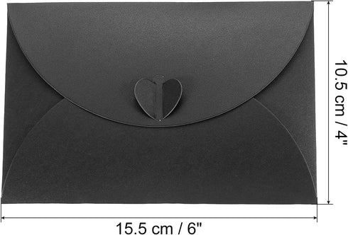 PATIKIL Gift Card Envelopes, 24 Pack Heart Shaped Clasp Photo Gift Card Holders Mini Envelope for Birthdays Weddings, Black by PATIKIL