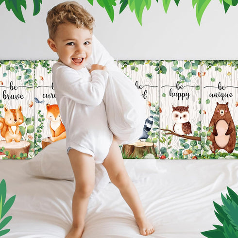 Jetec 6 3D 15.75 7.87 Inch Pcs Anti-Collision Wall Padding for Kids Playroom x Peel and Stick Padded Panels for Bedroom
