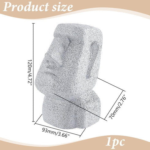 WADORN Moai Eyeglass Holder Stand, Light Grey Funny Moai Statue Eyeglass Display Stands Modern Decorative Plastic