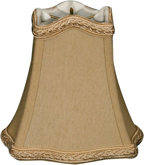 Royal Designs, Inc. CS-508AGL Fancy Square Bell Chandelier Shade with Decorative Trim,