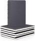 EUSOAR College Ruled Notebooks, 6 Packs 5.5" x 8.3", 120 Pages Grey A5 Spiral Notebook Set
