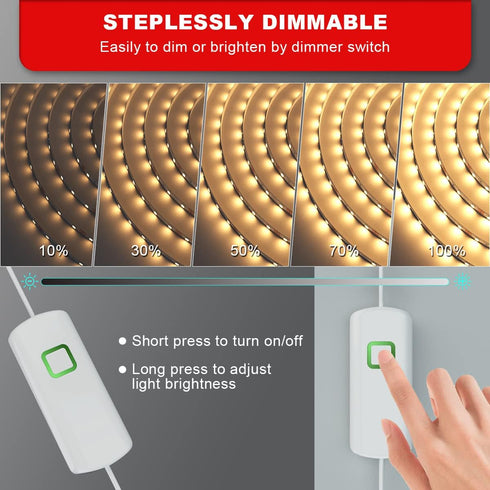 16.4ft Dimmable Strip,12v MY BEAUTY LIGHT LED Strip Lights Warm White, LED Light Flexible LED Rope Lights Kits