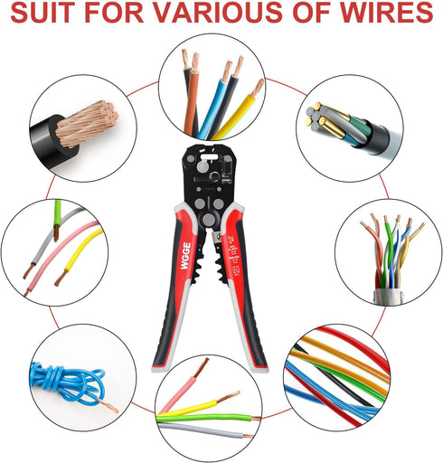 WGGE WG-014 Self-Adjusting Insulation Wire Stripper, 3 in 1 Automatic Tool for AWG 10-24