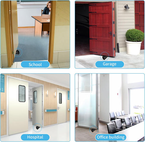 Strongest Adjustable Spring Loaded Large Door Stopper - Heavy Duty Tall Wedge for Bottom of Door