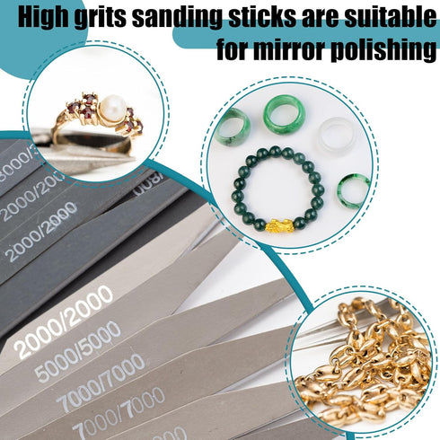 Honoson 20 Pcs Sanding Sticks for Plastic Models, Polishing Sticks Assorted Metal and Wood Sanding Tools Accessory for
