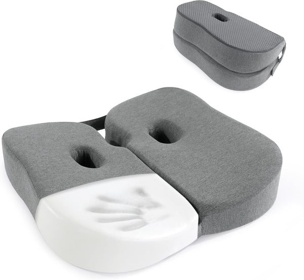 BALAPET Foldable Sit Bone Seat Cushion for Pressure Relief, Memory Foam Comfort