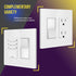 ENERLITES Screwless Decorator Wall Plates - Child Safe Outlet Covers, 2-Gang, Glossy White, 5 Pack