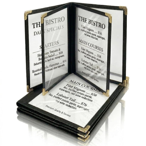ZHENYI 2 Pack Menu Covers 8.5 x 11 Inch, 4 Page 8