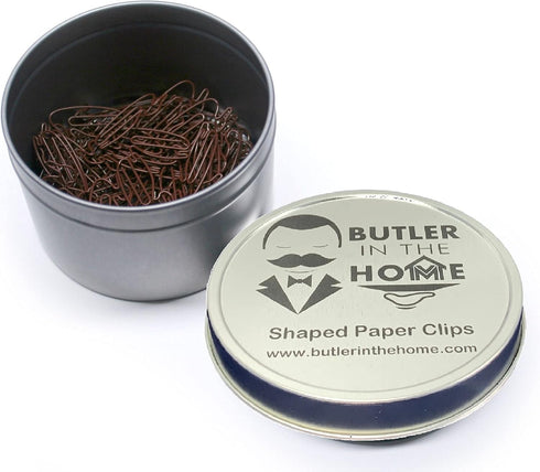 Duck Shaped Paper Clips, 100 Count Brown, Great for Collectors or Office Gift, Comes in Round Tin