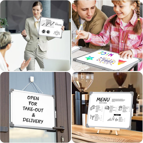 MaxGear Small White Board, 11"x14" Double-Sided Dry Erase Board, Mini Portable Writing Board for School Home Office