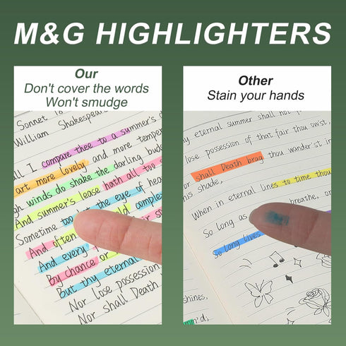 M&G Purple Highlighter, 12 Pack, No Bleed Highlighters, Neon Thick Cute Markers for Books