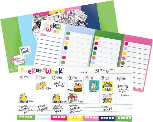 Mini Peek at the Week Planner Pad, Undated 52-week Daily Notepad, Tear-Off Pages, Priority Lists, Checklist Backer