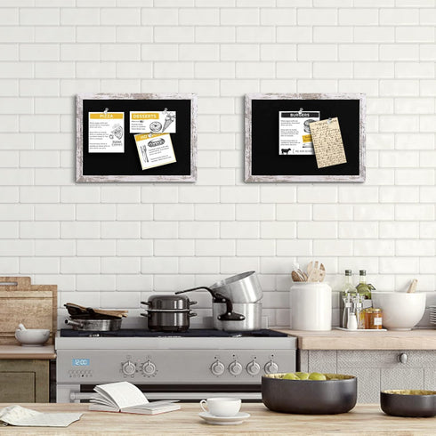 Black Felt Bulletin Board with Wood Frame, Pin Board Vision Board for Office Home Kitchen School (14.2x10.2)