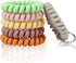 BIHRTC 6Pcs Wrist Coil Keychain, Spiral Bracelet Wristband, Stretchable Key Holder for Easy Access