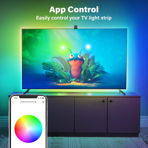 Sengled 50-60 inch G2 Ambient TV LED Backlights with Camera, Smart Strip Light for TVs PC, (TV Sync Supports Off-line)