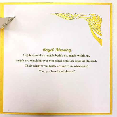Dekali Designs Guardian Angel Pop Up Card, 3D Get Well Card, Funeral, Memorial, Christmas with Angel Blessing