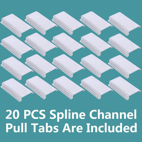 Durable Window Screen Spline Channel Pull Lift Tabs, Aluminum Anti-UV C Shape, 20 PCS for Easy Installation