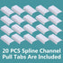 Durable Window Screen Spline Channel Pull Lift Tabs, Aluminum Anti-UV C Shape, 20 PCS for Easy Installation