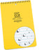Rite in the Rain Top Spiral Notebook, Weatherproof, 6" x 9", Yellow Cover, Universal Pattern (No. 169)