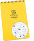 Rite in the Rain Top Spiral Notebook, Weatherproof, 6" x 9", Yellow Cover, Universal Pattern (No. 169)