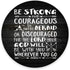 Inspirational Quote Rustic Black Wood Round Mouse Pad, Christian Bible Verses Joshua 1:9, Motivational Quotes
