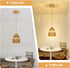 Boho Rattan Pendant Light Kitchen Island,Farmhouse Chandeliers Adjustable Height Hanging lamp for Dining Room,Kitchen