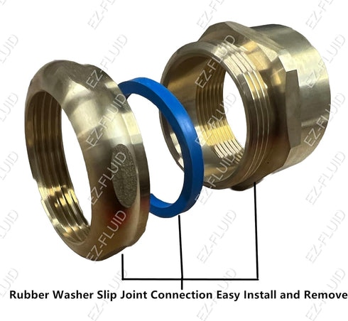 EZ-Fluid 1-1/2" FIP x 1-1/2" OD Slip Joint Connection Brass Heavy Duty Waste Male Trap Adapter - Under Sink Waste Drain