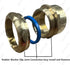 EZ-Fluid 1-1/2" FIP x 1-1/2" OD Slip Joint Connection Brass Heavy Duty Waste Male Trap Adapter - Under Sink Waste Drain
