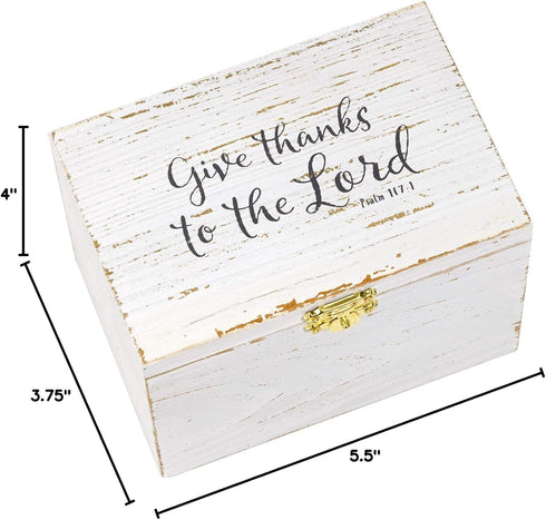 Eccolo Wooden Keepsake Box Gift Set with Prayer Cards, Decorative Prayer Box & 50 Note Cards, Rustic White