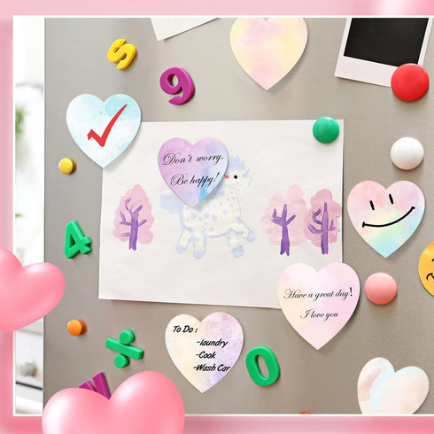 Teling 24 Pcs Valentine's Day Heart Shaped Sticky Notes, Cute Fun Memo Pads for Girls Women Lover