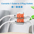 EXTRASTAR 3 Outlet Extender, Heavy Duty Grounded Wall Tab, T-Shaped Adapter Spaced, Electrical Multi-Outlet with 3 Prong, 3 Way Plug, ETL Listed Power Splitter for Home Office - Orange(4 Pack)