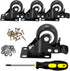 Caster Wheels Set of 4 Heavy Duty 2 Inch Locking Casters, Swivel with Brake, Non-Marking Black Castor Wheels