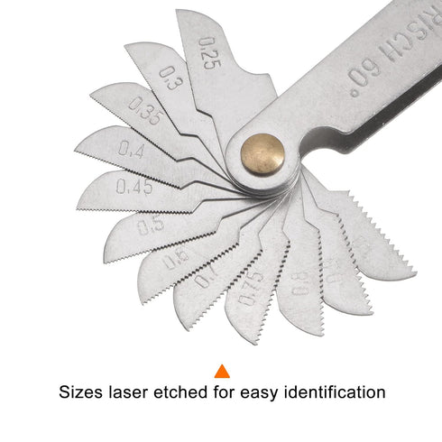 Metric 0.25-6.0 Screw Thread Pitch Gauge Tool for Industrial Measurement
