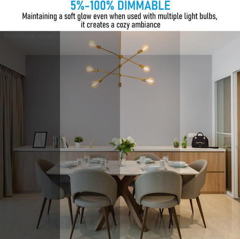 TORCHSTAR G25 LED Globe Light Bulbs, Amber Glass, 4.5W 250LM Dimmable, E26 Base Vintage Edison, 2000K, 3 Pack