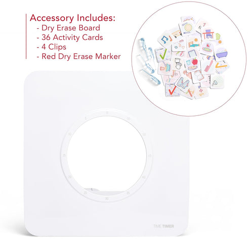 Visual Scheduler Accessory for TIME TIMER 8 inch, Dry Erase Board with Caddy, Marker & Picto Cards for Kids