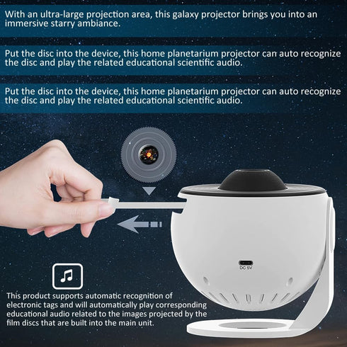 ARGIGU 4K 13 Star Projector,Upgraded Planetarium Projector for Bedroom,Educational Audio Galaxy Projector