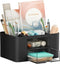 Marbrasse Pen Organizer with 2 Drawers, Multi-Functional Pencil Holder for Desk, 5 Compartments + Drawer (Black)