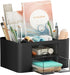 Marbrasse Pen Organizer with 2 Drawers, Multi-Functional Pencil Holder for Desk, 5 Compartments + Drawer (Black)